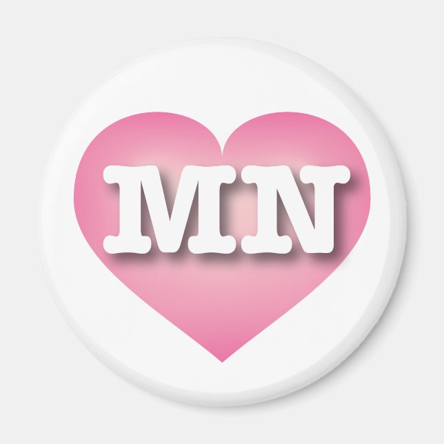 Minnesota Pink Fade Heart - I love MN Magnet (Front)