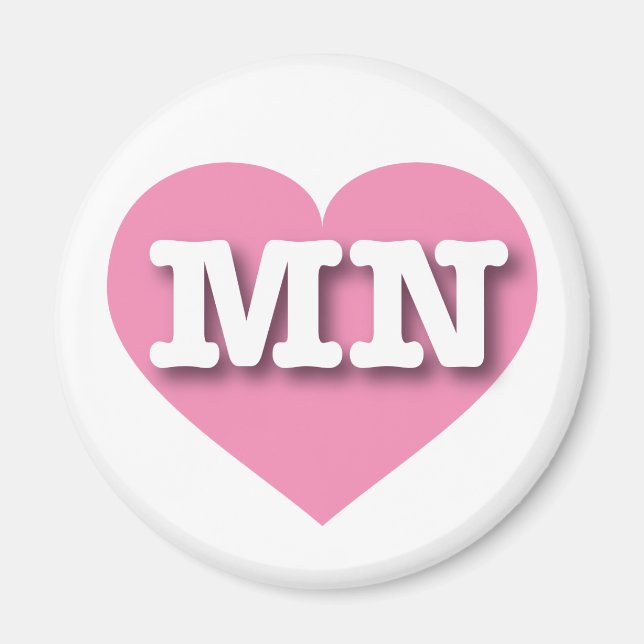 Minnesota Pink Heart - I love MN Magnet (Front)