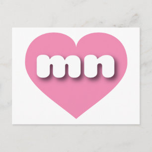 Minnesota pink heart - I love mn Postcard