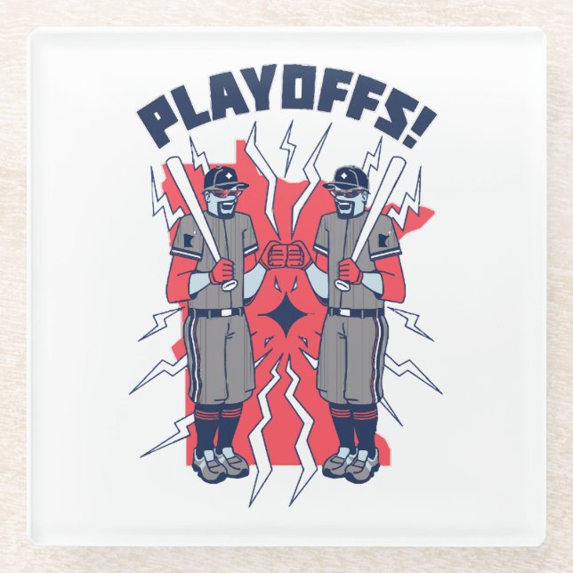 Minnesota Playoff Baseball Glass Coaster (Front)