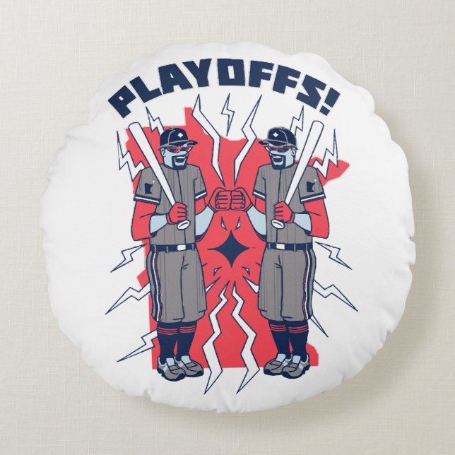 Minnesota Playoff Baseball Round Cushion (Front)