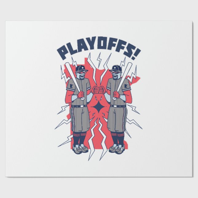 Minnesota Playoff Baseball Wrapping Paper (Flat)