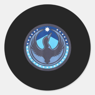Minnesota rebel loon new mn state flag classic round sticker