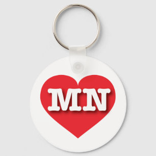 Minnesota Red Heart - I love MN Key Ring