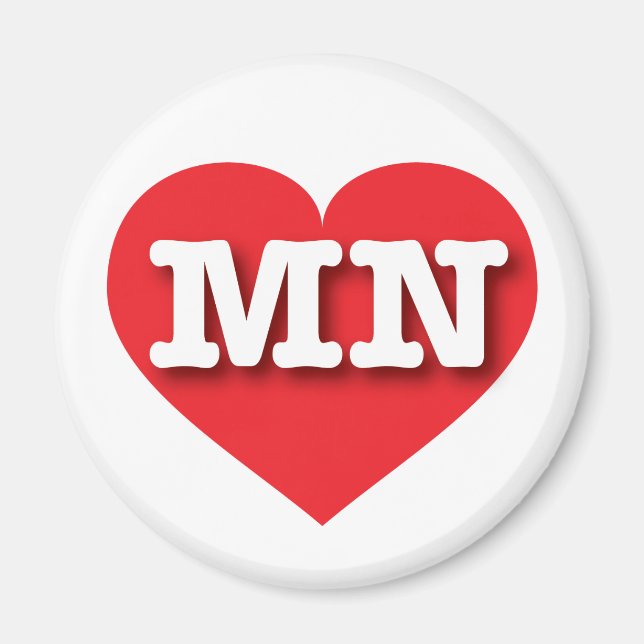 Minnesota Red Heart - I love MN Magnet (Front)
