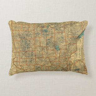 Minnesota road map decorative cushion
