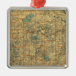 Minnesota road map metal tree decoration