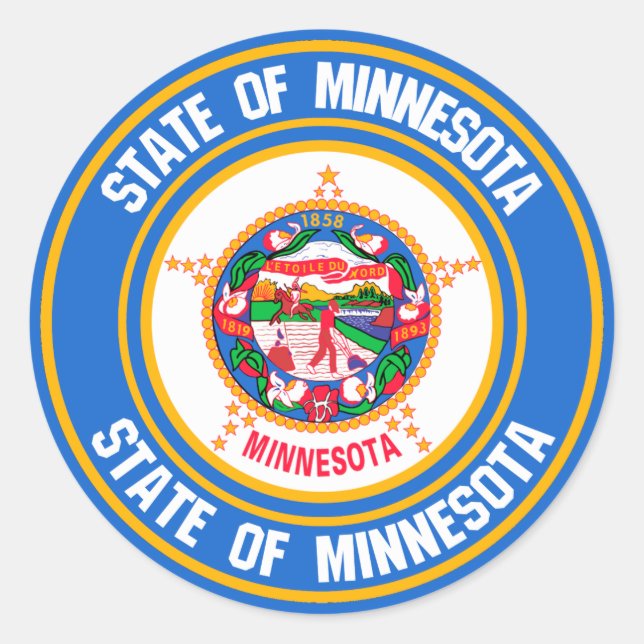 Minnesota Round Emblem Classic Round Sticker (Front)