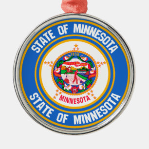 Minnesota Round Emblem Metal Ornament