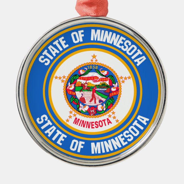 Minnesota Round Emblem Metal Ornament (Front)