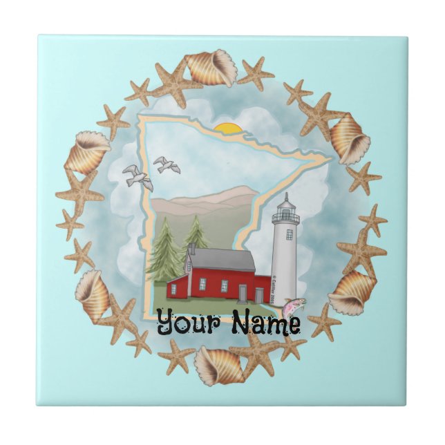 Minnesota Shells Lighthouse  Tile (Front)