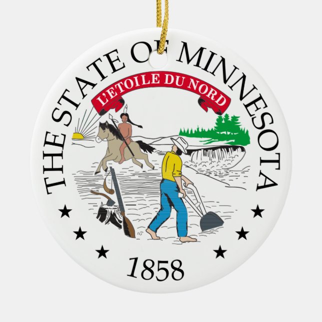 Minnesota sign ceramic ornament (Front)
