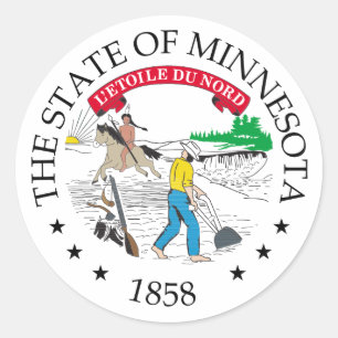 Minnesota sign classic round sticker