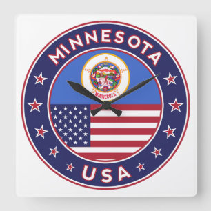 Minnesota Square Wall Clock