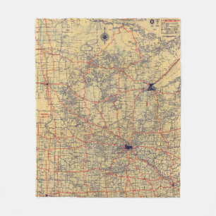 Minnesota standard map fleece blanket