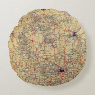 Minnesota standard map round cushion