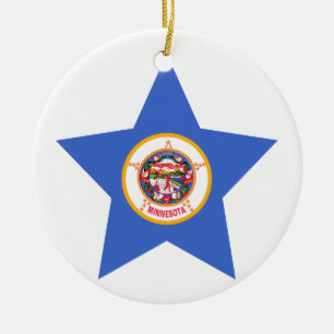 Minnesota Star Ceramic Tree Decoration