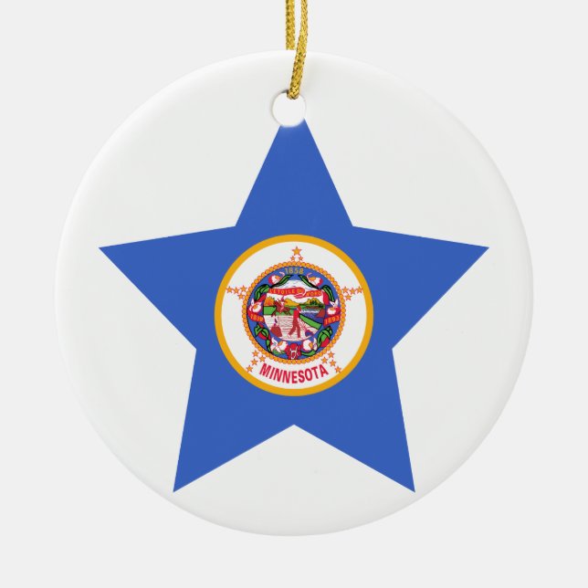 Minnesota Star Ceramic Tree Decoration (Front)