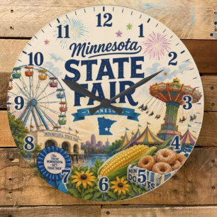 Minnesota State Fair Festival Summer Carnival Large Clock