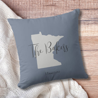 Minnesota State Family Name Throw Pillow