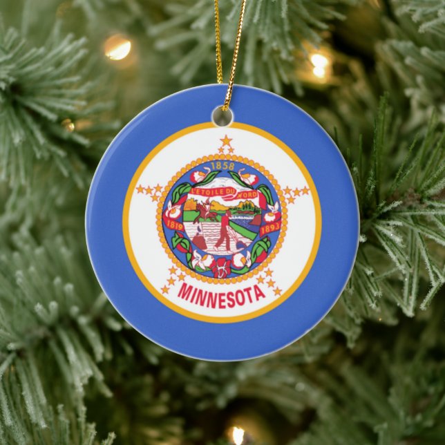 Minnesota State Flag Ceramic Ornament (Tree)