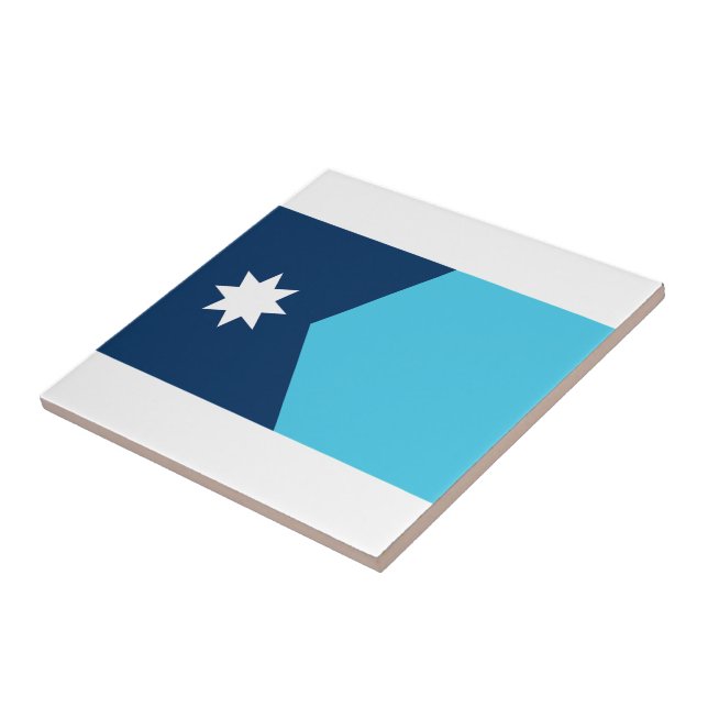 Minnesota State Flag Ceramic Tile (Side)