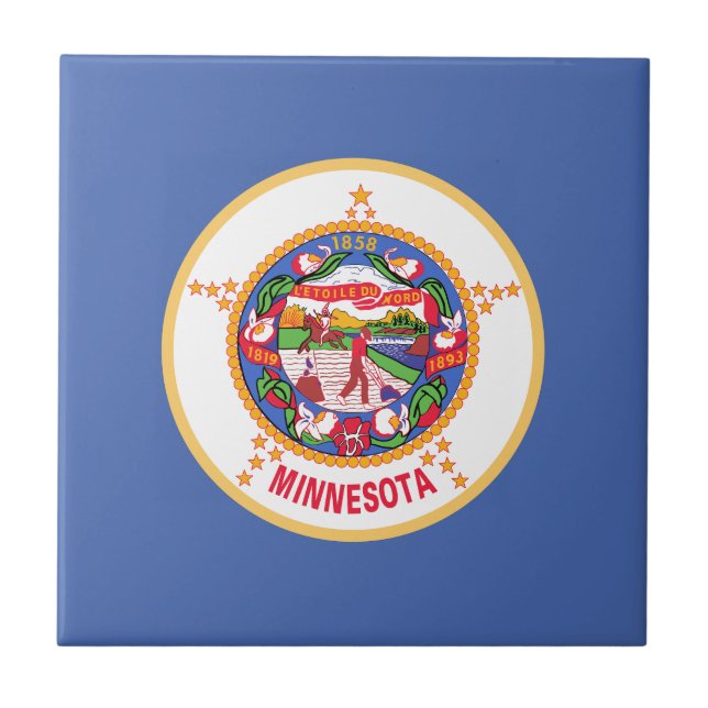 Minnesota State Flag Ceramic Tile (Front)