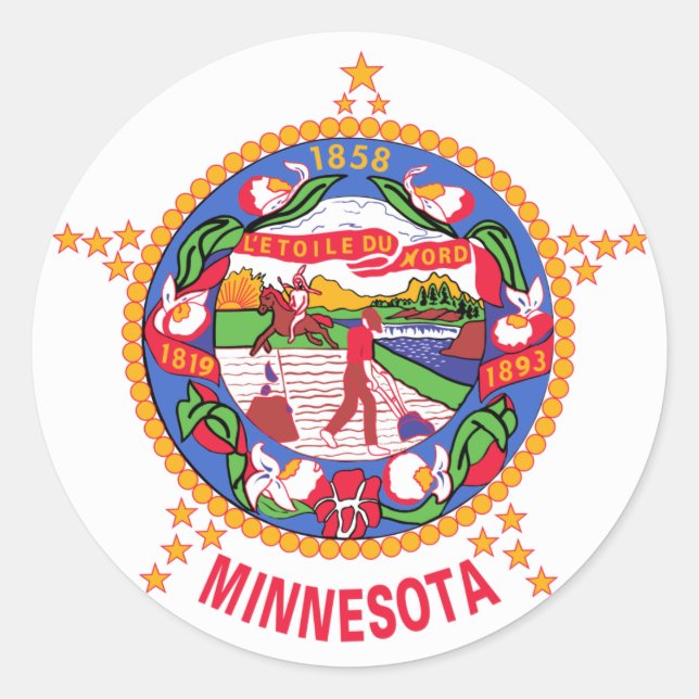 Minnesota State Flag Classic Round Sticker (Front)