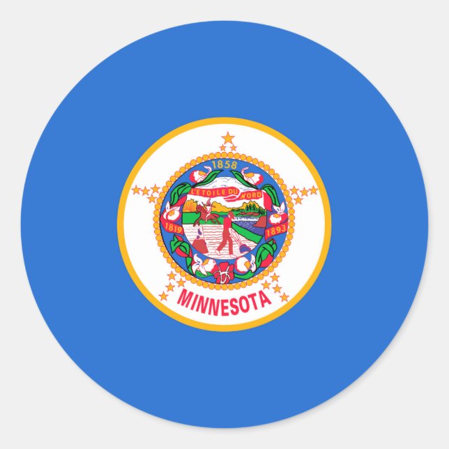 Minnesota State Flag Design Classic Round Sticker (Front)