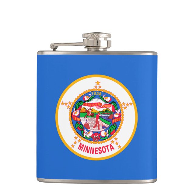 Minnesota State Flag Design Hip Flask (Front)