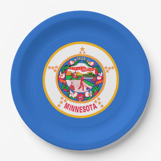 Minnesota State Flag Design Paper Plate (Front)