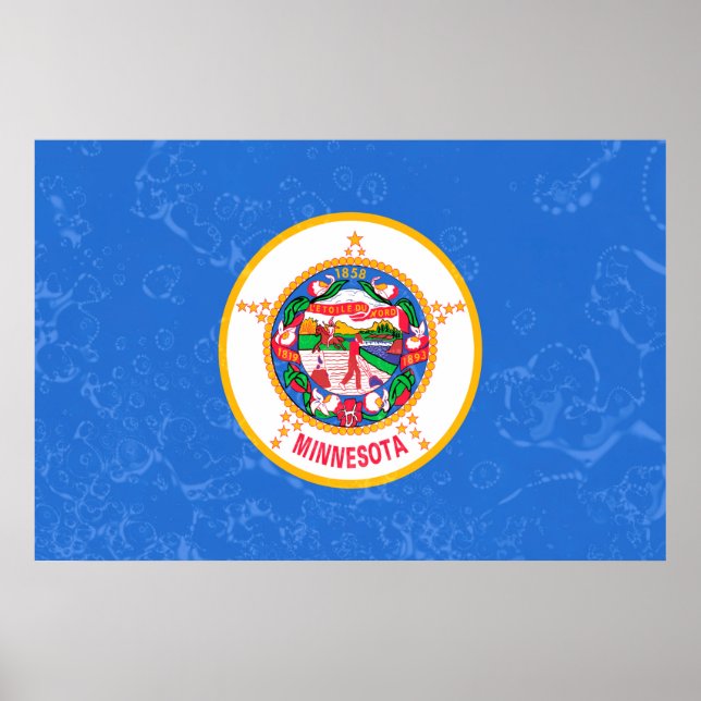 Minnesota State Flag Pop Art Poster (Front)