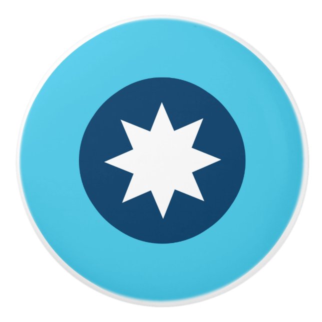 Minnesota State Flag Roundel Ceramic Knob (Front)