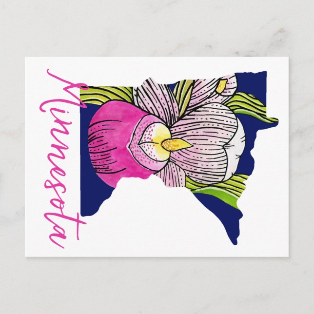 Minnesota State Flower Postcard (Front)
