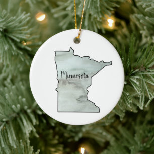 Minnesota State Illustration Ceramic Ornament