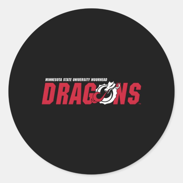 Minnesota State Moorhead Dragons Icon Classic Round Sticker (Front)