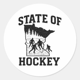 Minnesota - State Of Hockey Classic Round Sticker