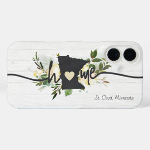 Minnesota State Personalised Your Home City Rustic iPhone 16 Case