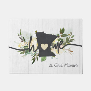 Minnesota State Personalised Your Home City Rustic Doormat