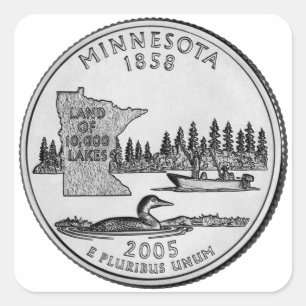 Minnesota State Quarter Square Sticker