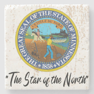Minnesota State Seal and Motto - Stone Coaster
