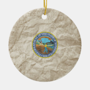 Minnesota State Seal Ceramic Ornament