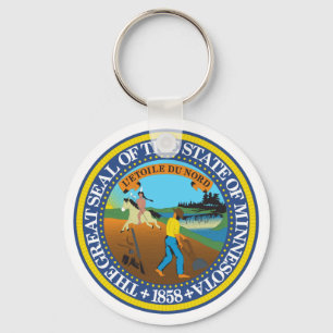 Minnesota State Seal Emblem Key Ring