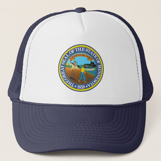 Minnesota State Seal Emblem  Trucker Hat (Front)