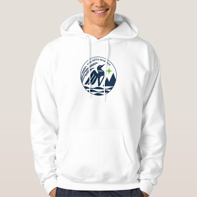 Minnesota State Seal in Wolves Colours Hoodie (Front)