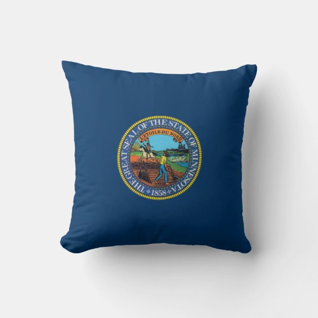 Minnesota State Seal Throw Pillow (Front)