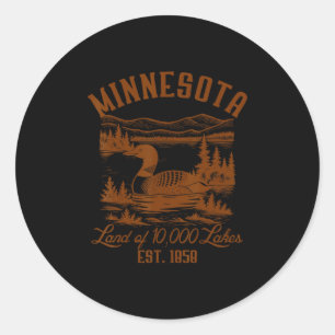 Minnesota State Travel Minnesota Common Loon Souve Classic Round Sticker