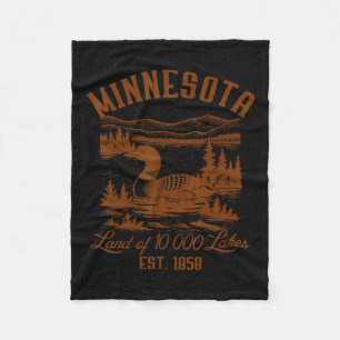 Minnesota State Travel Minnesota Common Loon Souve Fleece Blanket