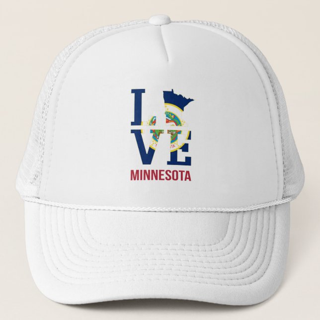 Minnesota State USA Love Trucker Hat (Front)