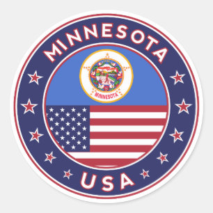 Minnesota sticker, phone case, bag, clock classic round sticker